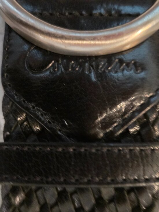 Cole Haan Accessories - COLE HAAN Black Leather Braided Belt Size M 90s